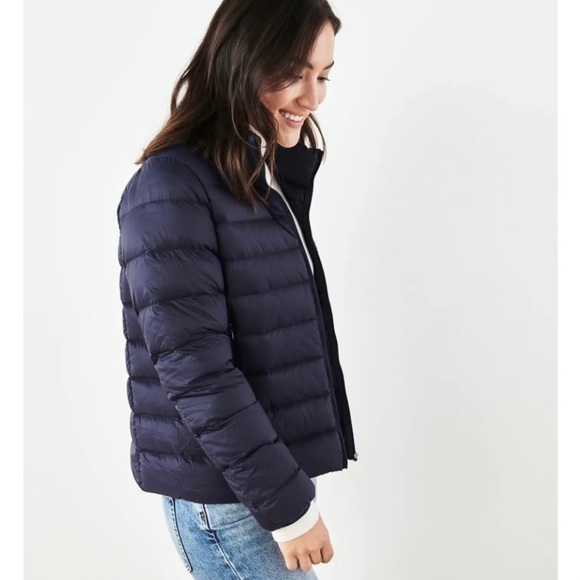 DESIGN LAB Lightweight Hooded Down
Quilted Puffer Jacket, Navy - Picture 4 of 7